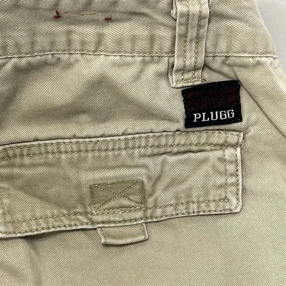 Vtg Y2k Plugg Cargo Pants Beige Khaki 38x34 Skater Baggy Jnco Big Pockets READ - Picture 3 of 10